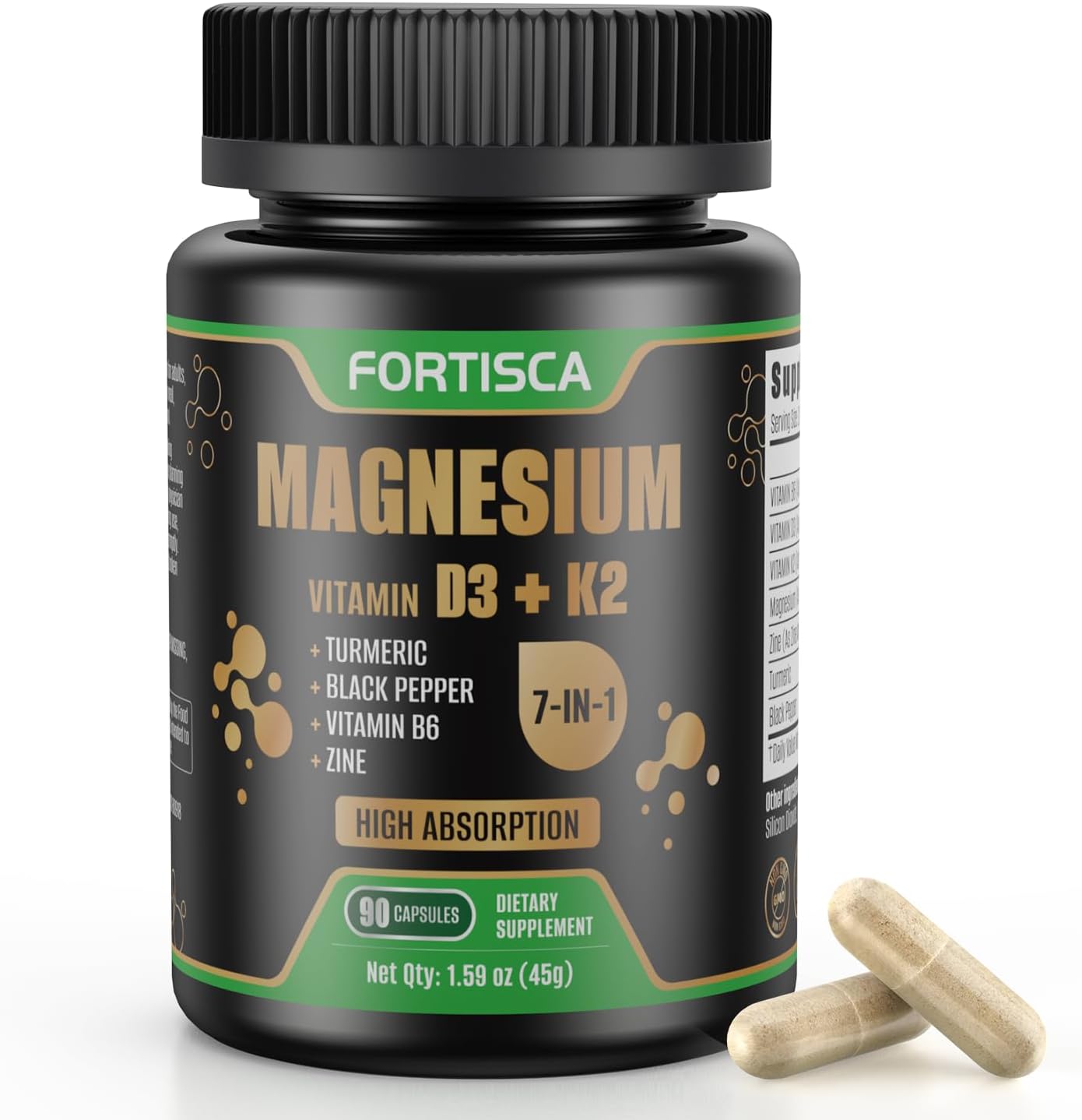FORTISCA 7‑in‑1 Magnesium Glycinate 300mg,  90 Capsules