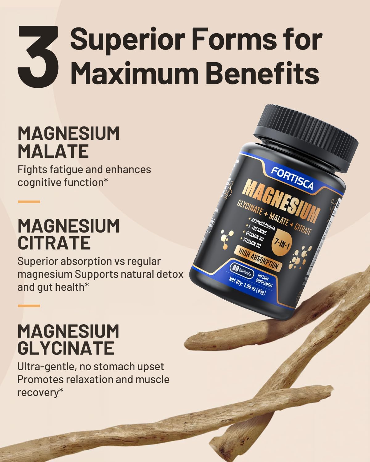 Magnesium Complex 500mg, Magnesium Glycinate, Malate, Citrate